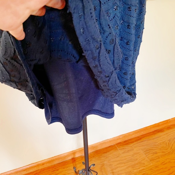 Francesca's dress scalloped blue open back size Small - Picture 5 of 10